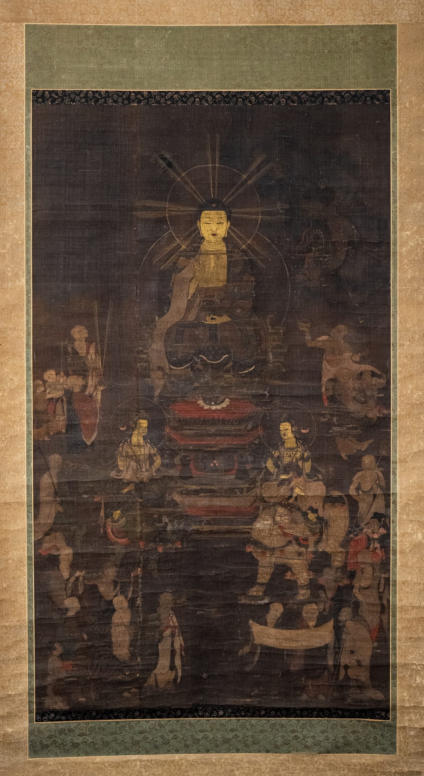 Shaka Triad Hanging Scroll