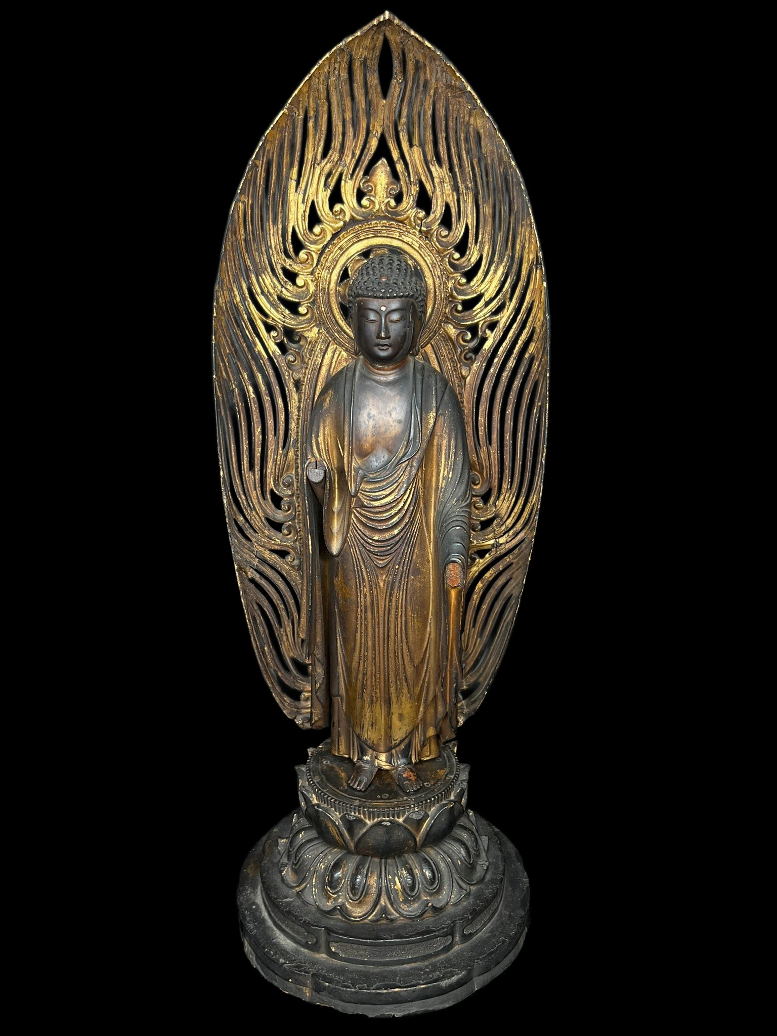 Gilded Wood Carving of Amida Nyorai